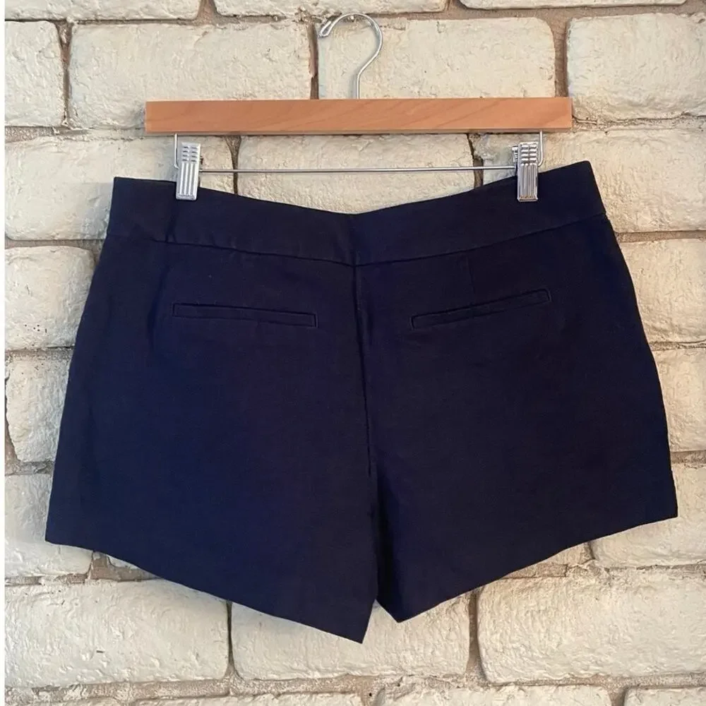 LOFT Riviera Floral Embroidered Navy Chino Shorts - Size‎ 4